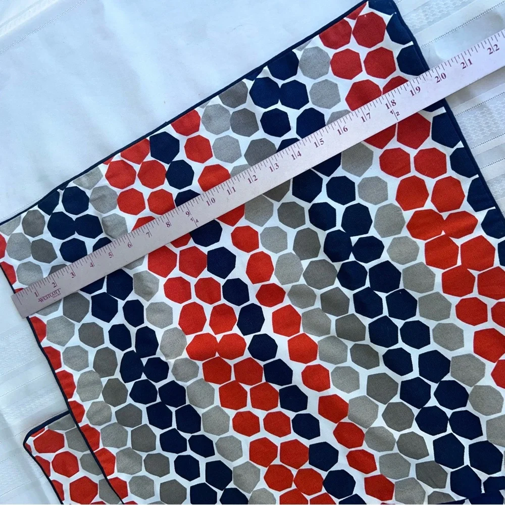 IKEA pillow covers FLONG set of 2 blue orange gray geometric print new, no tags